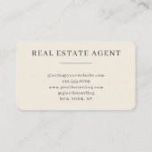 Real Estate Agent Black Professional Visitekaartje (Achterkant)