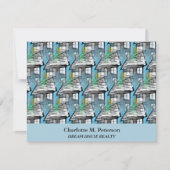 Real Estate Agent Blue House Patroon Bedankkaart (Voorkant)