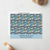 Real Estate Agent Blue House Patroon Notitiekaartje (Voorkant / Achterkant in situ)