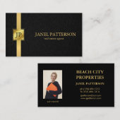 Real Estate Agent Bold Black Gold Visitekaartje (Voorkant / Achterkant)