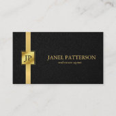 Real Estate Agent Bold Black Gold Visitekaartje (Voorkant)