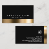 Real Estate Agent Bold Black Gold Visitekaartje (Voorkant / Achterkant)