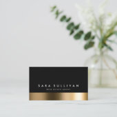 Real Estate Agent Bold Black Gold Visitekaartje (Staand voorkant)