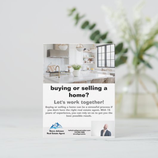 Real Estate Agent Briefkaart (Staand voorkant)