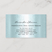 Real Estate Agent Broker House Blue Glitter Visitekaartje (Achterkant)