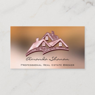 Real Estate Agent Broker House Glitter Roos House Visitekaartje
