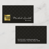 Real Estate Agent Broker Luxury Black Gold Visitekaartje (Voorkant / Achterkant)