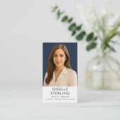 Real Estate Agent Broker Navy Blue Gold  Visitekaartje (Staand voorkant)