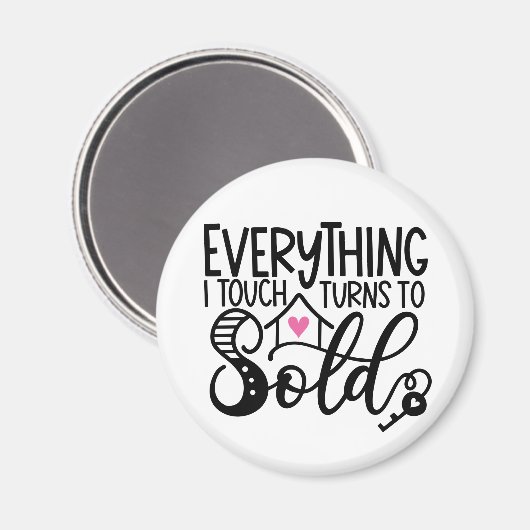 Real Estate Agent Broker Running Comps Realtor Magneet (Voorkant / Achterkant)