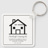 Real Estate Agent Business Promotie Swag Sleutelhanger (Achterkant)