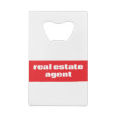Real Estate Agent Creditkaart Flessenopener (Achterkant)