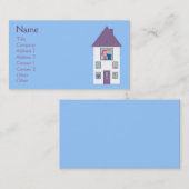 Real Estate Agent Cute Cartoon House en Couple Visitekaartje (Voorkant / Achterkant)