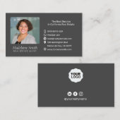Real Estate Agent Dark Grey Professional Visitekaartje (Voorkant / Achterkant)