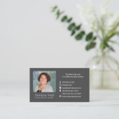 Real Estate Agent Dark Grey Professional Visitekaartje (Staand voorkant)