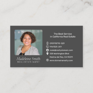 Real Estate Agent Dark Grey Professional Visitekaartje