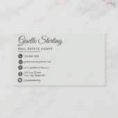 Real Estate Agent Elegant Sage Green Photo  Visitekaartje (Achterkant)