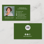 Real Estate Agent for Photo Olive Green Visitekaartje (Voorkant / Achterkant)