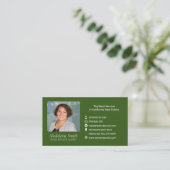Real Estate Agent for Photo Olive Green Visitekaartje (Staand voorkant)
