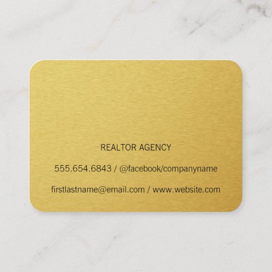 Real Estate Agent Gold Elite Visitekaartje (Achterkant)