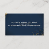 Real Estate Agent Gold House Diamonds Navy Blue Visitekaartje (Achterkant)