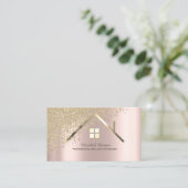Real Estate Agent Gold House Diamonds Visitekaartje (Staand voorkant)