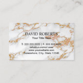 Real Estate Agent Gold Key Logo Moderne marmer Visitekaartje (Achterkant)