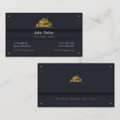 Real Estate Agent | Grafisch Gouden Huis Visitekaartje (Voorkant / Achterkant)