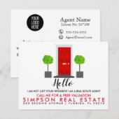 Real Estate Agent HALLO CARD Aankondigingskaart (Voorkant / Achterkant)