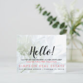 Real Estate Agent HALLO CARD Aankondigingskaart (Staand voorkant)