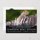 Real Estate Agent HALLO CARD Aankondigingskaart (Voorkant / Achterkant)