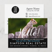 Real Estate Agent HALLO CARD Aankondigingskaart (Voorkant / Achterkant)