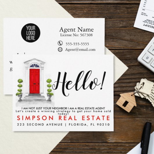 Real Estate Agent HALLO CARD Aankondigingskaart