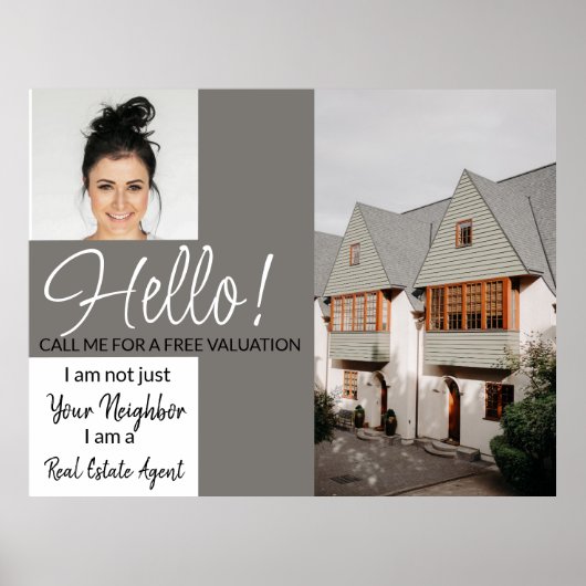 Real Estate Agent HALLO CARD shop brochure Poster (Voorkant)