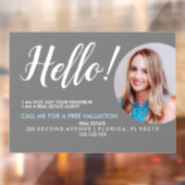 Real Estate Agent HALLO CARD-winkelbord Raamsticker (Vel 2)