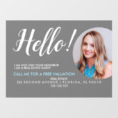 Real Estate Agent HALLO CARD-winkelbord Raamsticker (Vel)