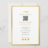 Real Estate Agent Happy Home Anniversary Gold Key Notitiekaartje (Achterkant)