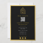 Real Estate Agent Happy Home Anniversary Gold Key Notitiekaartje (Achterkant)