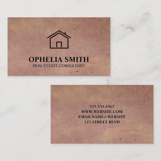 Real Estate Agent | Homepictogram |  achtergrond Visitekaartje (Voorkant / Achterkant)