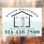 Real Estate Agent House en Aqua Waterverf Deuren Raamsticker (Vel 2)