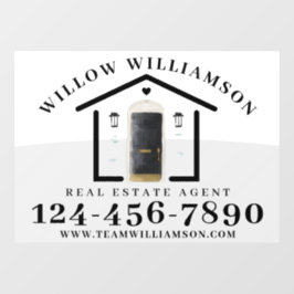 Real Estate Agent House en Black Waterverf Deuren Raamsticker