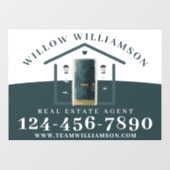 Real Estate Agent House en Green Waterverf Deuren Raamsticker (Vel)