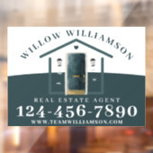 Real Estate Agent House en Green Waterverf Deuren Raamsticker (Vel 2)