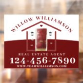 Real Estate Agent House en Red Waterverf deur Raamsticker (Vel 2)