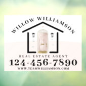 Real Estate Agent House en Roze Waterverf deur Raamsticker (Vel 3)