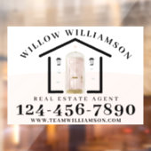 Real Estate Agent House en Roze Waterverf deur Raamsticker (Vel 2)