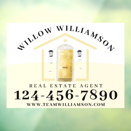 Real Estate Agent House en Yellow Waterverf Deuren Raamsticker (Vel 3)