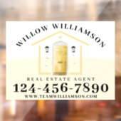 Real Estate Agent House en Yellow Waterverf Deuren Raamsticker (Vel 2)