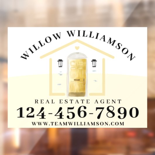 Real Estate Agent House en Yellow Waterverf Deuren Raamsticker (Vel 2)