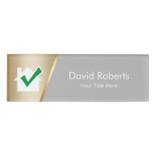 Real Estate Agent House Icon Modern Gold Naambadge