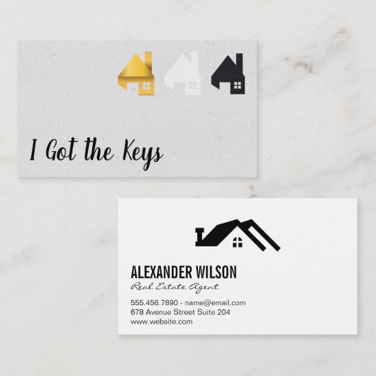 Real Estate Agent/House Logos Visitekaartje (Voorkant / Achterkant)